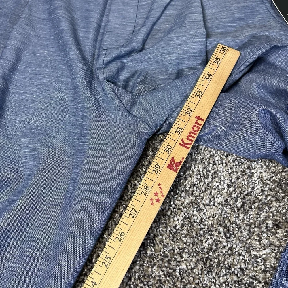 NEW Lululemon Pants Mens Size 33x31 Blue Linen Pleated Trouser Classic Fit Dress